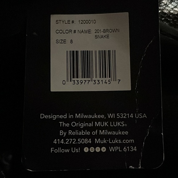 Muk Luk Sport Women’s Brown Snake Print Slip On Flats - Picture 5 of 5